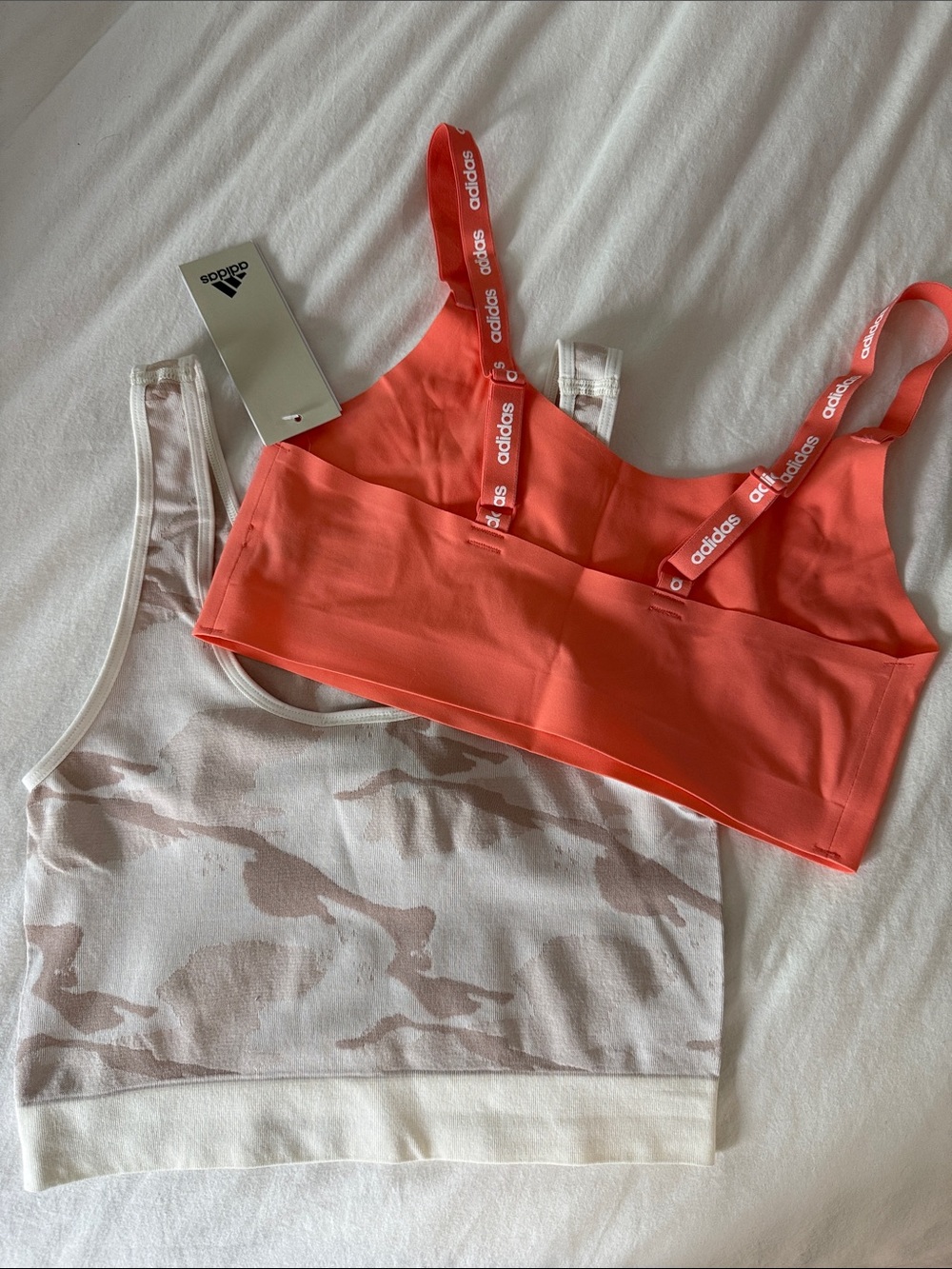 Adidas Camo Crop Tank and Coral Sports Bra - Picture 2 of 5